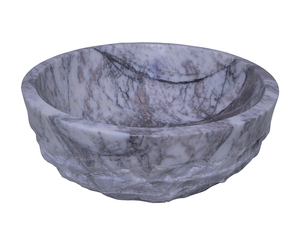 Yarım Patlatma Gri Mermer Çanak Lavoba